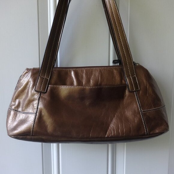 Giani Bernini leather copper color shoulder bag, top zipper closure very soft - Picture 4 of 16